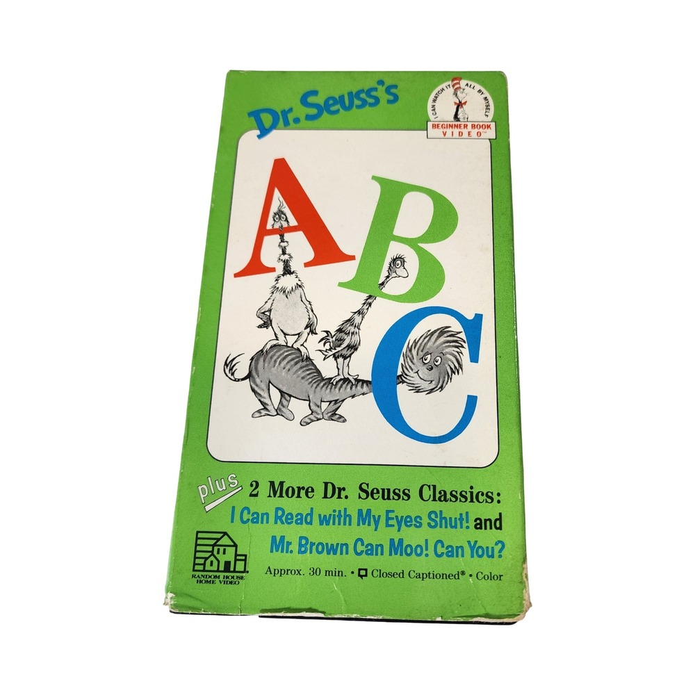Dr. Seuss ABC VHS 1989 Random House Beginner Book Video Mr Brown Can Moo Retro